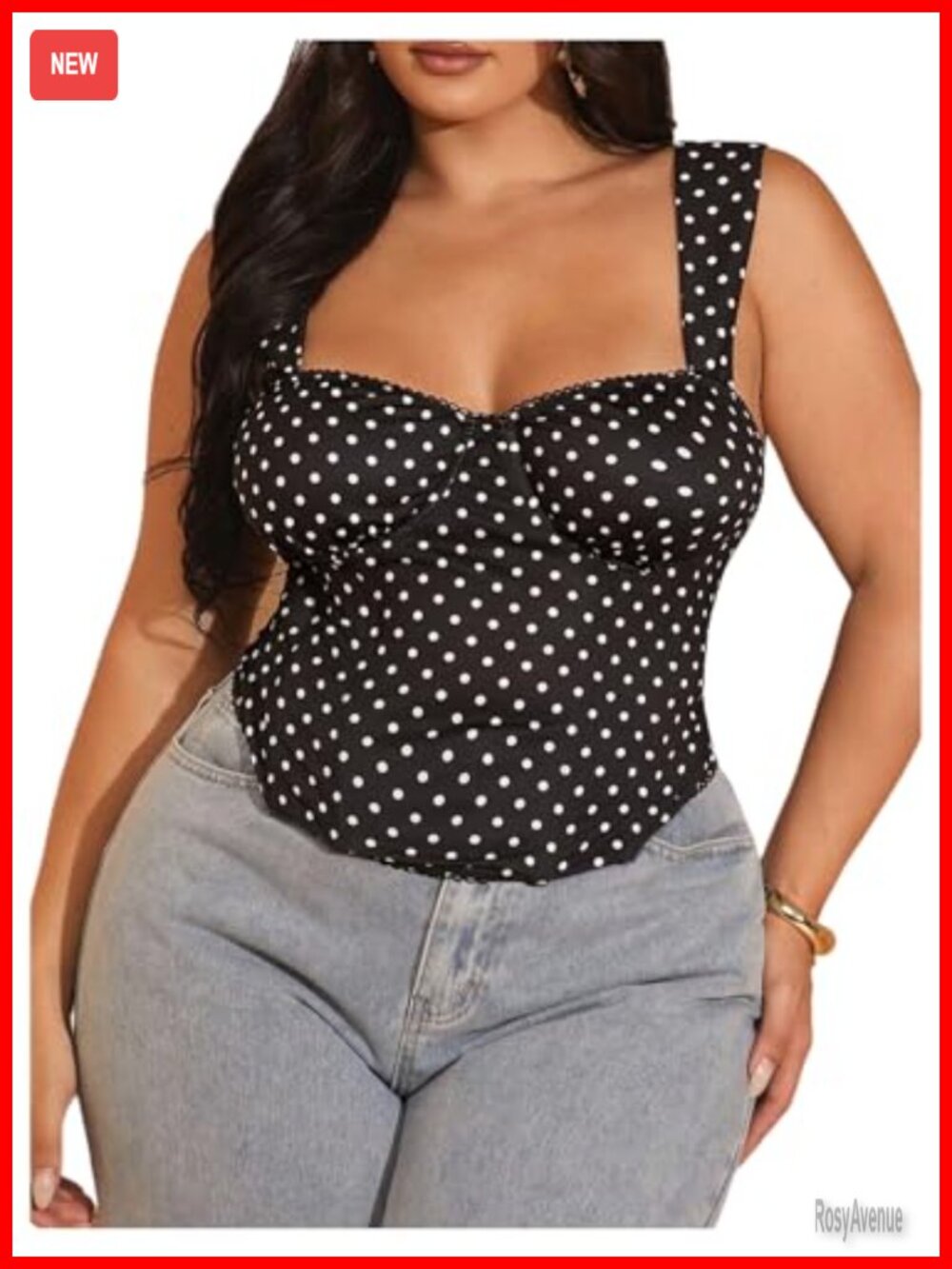 Plus Size Polka Dots Bustier Tank Top Sleeveless Corset Going Out Night Out